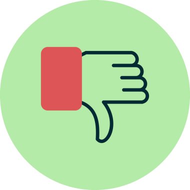 Düz bir başparmak simgesi. vektör illüstrasyonu.