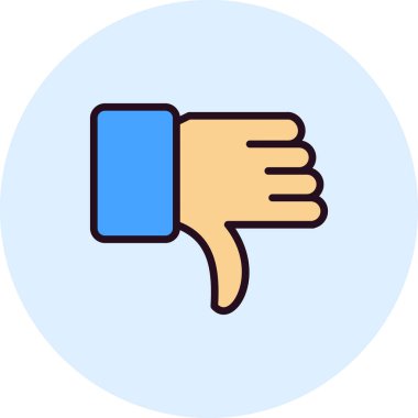 Düz bir başparmak simgesi. vektör illüstrasyonu.