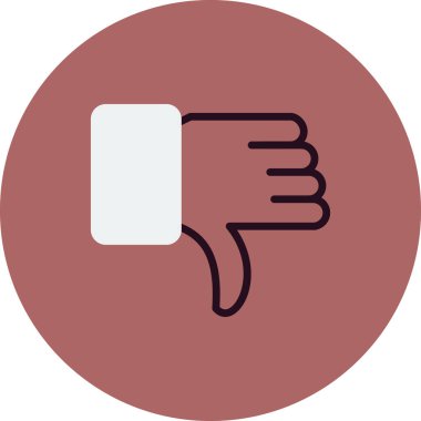 Düz bir başparmak simgesi. vektör illüstrasyonu.