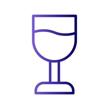 şarap cam ikonu, vektör illüstrasyonu
