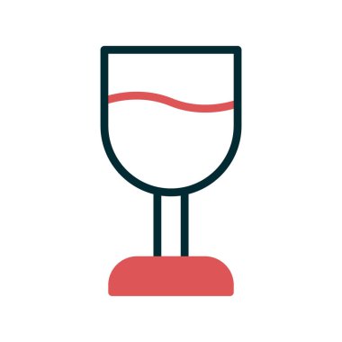 şarap cam ikonu, vektör illüstrasyonu