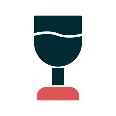 şarap cam ikonu, vektör illüstrasyonu