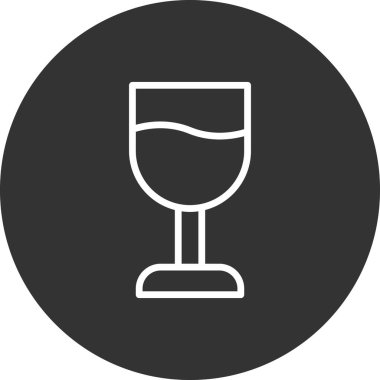 şarap cam ikonu, vektör illüstrasyonu