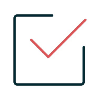 Simge, vektör illüstrasyonunu kontrol et 