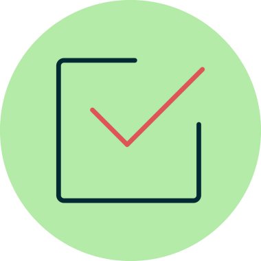 Simge, vektör illüstrasyonunu kontrol et 