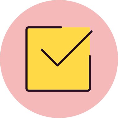 Simge, vektör illüstrasyonunu kontrol et 