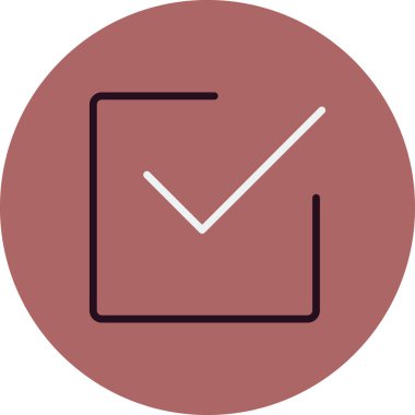 Simge, vektör illüstrasyonunu kontrol et 