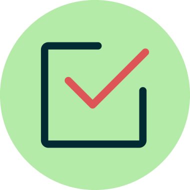 Simge, vektör illüstrasyonunu kontrol et 