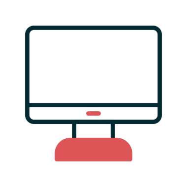 bilgisayar monitörü simgesi, vektör düz illüstrasyon 