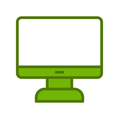 bilgisayar monitörü simgesi, vektör düz illüstrasyon 