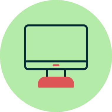 bilgisayar monitörü simgesi, vektör düz illüstrasyon 