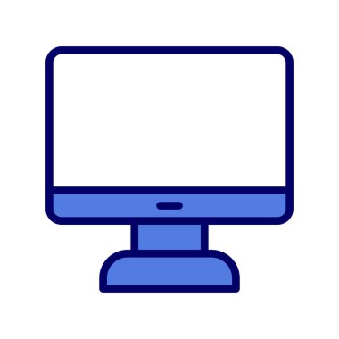 bilgisayar monitörü simgesi, vektör düz illüstrasyon 