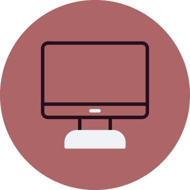 bilgisayar monitörü simgesi, vektör düz illüstrasyon 