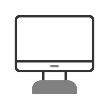 bilgisayar monitörü simgesi, vektör düz illüstrasyon 