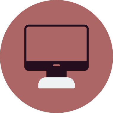 bilgisayar monitörü simgesi, vektör düz illüstrasyon 