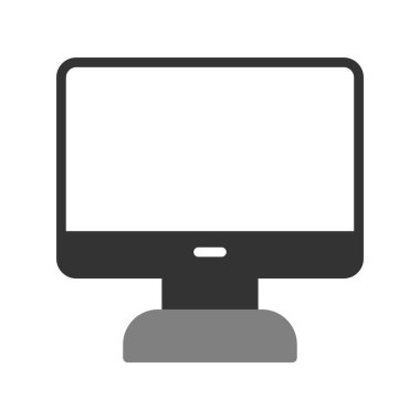 bilgisayar monitörü simgesi, vektör düz illüstrasyon 