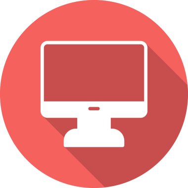 bilgisayar monitörü simgesi, vektör düz illüstrasyon 