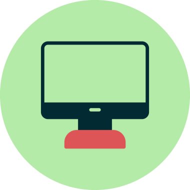 bilgisayar monitörü simgesi, vektör düz illüstrasyon 