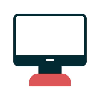 bilgisayar monitörü simgesi, vektör düz illüstrasyon 