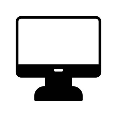 bilgisayar monitörü simgesi, vektör düz illüstrasyon 