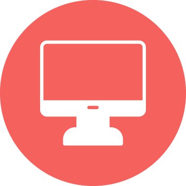 bilgisayar monitörü simgesi, vektör düz illüstrasyon 