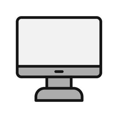 bilgisayar monitörü simgesi, vektör düz illüstrasyon 