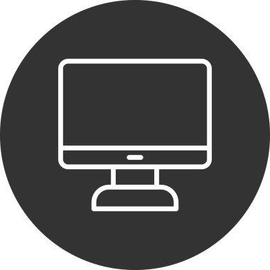 bilgisayar monitörü simgesi, vektör düz illüstrasyon 