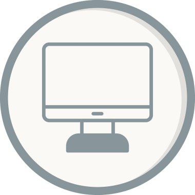 bilgisayar monitörü simgesi, vektör düz illüstrasyon 