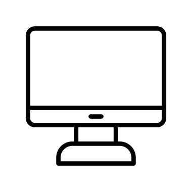 bilgisayar monitörü simgesi, vektör düz illüstrasyon 