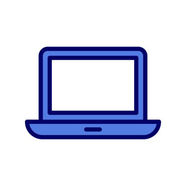 Laptop Monitor simgesi, vektör düz illüstrasyon 