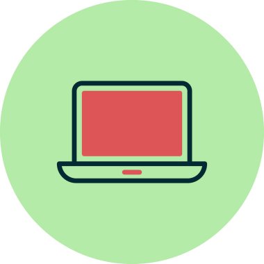 Laptop Monitor simgesi, vektör düz illüstrasyon 