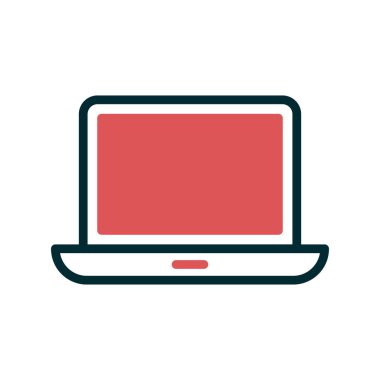 Laptop Monitor simgesi, vektör düz illüstrasyon 