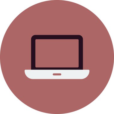 Laptop Monitor simgesi, vektör düz illüstrasyon 