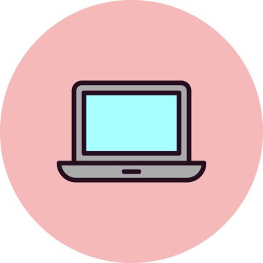 Laptop Monitor simgesi, vektör düz illüstrasyon 