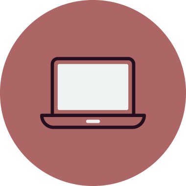 Laptop Monitor simgesi, vektör düz illüstrasyon 