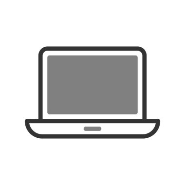 Laptop Monitor simgesi, vektör düz illüstrasyon 