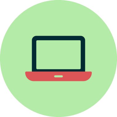 Laptop Monitor simgesi, vektör düz illüstrasyon 