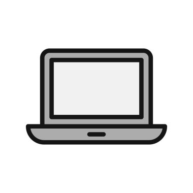 Laptop Monitor simgesi, vektör düz illüstrasyon 