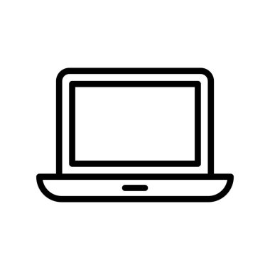 Laptop Monitor simgesi, vektör düz illüstrasyon 