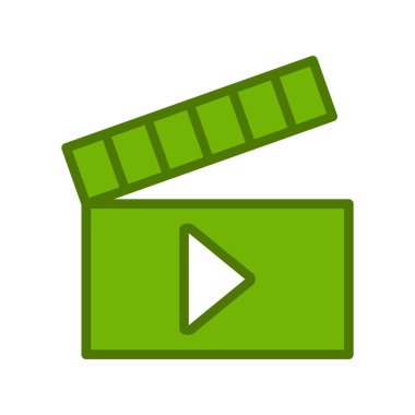 Klaket tahtası, Sinema aksiyon tahtası simgesi vektörü. düz biçim.