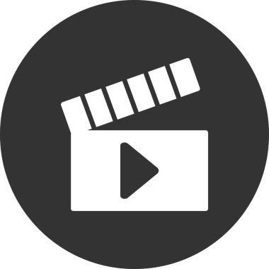 Klaket tahtası, Sinema aksiyon tahtası simgesi vektörü. düz biçim.