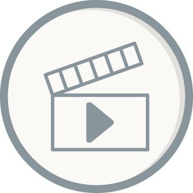 Klaket tahtası, Sinema aksiyon tahtası simgesi vektörü. düz biçim.