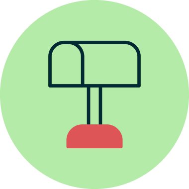 Posta kutusu simgesi, vektör düz illüstrasyon 