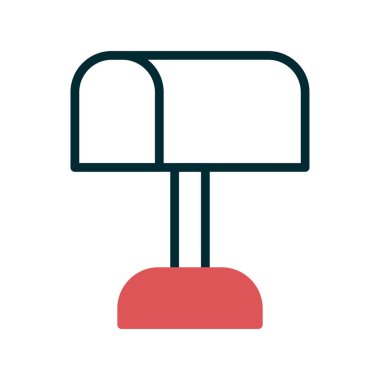 Posta kutusu simgesi, vektör düz illüstrasyon 