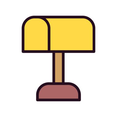 Posta kutusu simgesi, vektör düz illüstrasyon 