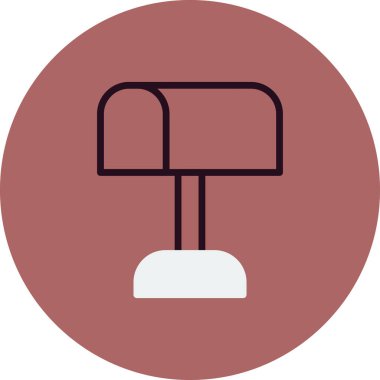 Posta kutusu simgesi, vektör düz illüstrasyon 