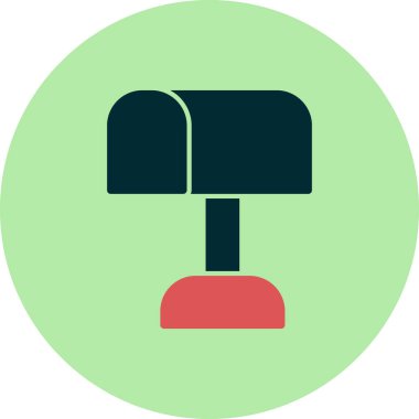 Posta kutusu simgesi, vektör düz illüstrasyon 