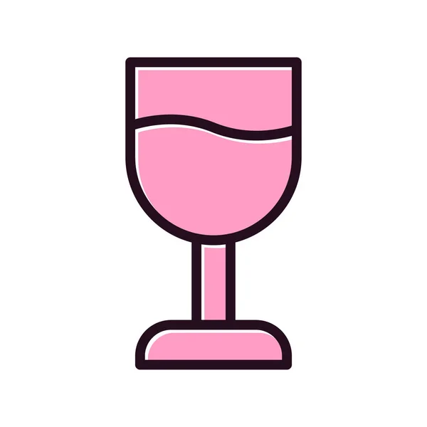 Icona Vetro Vino Illustrazione Vettoriale — Vettoriale Stock