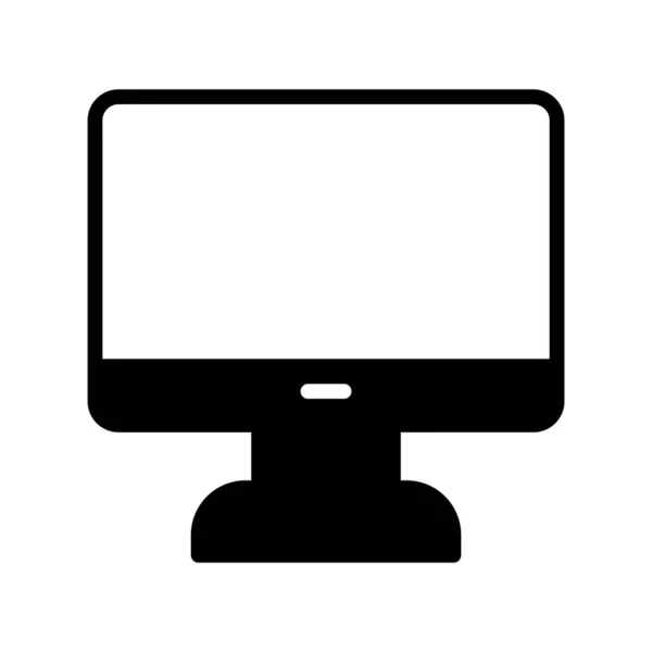 Computer Monitor Symbol Vektor Flache Abbildung — Stockvektor