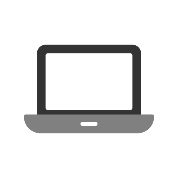 Laptop Monitor Icoon Vector Platte Illustratie — Stockvector